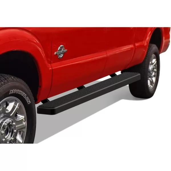 imageAPS Running Boards Nerf Bars Side Steps Step Bars Compatible with Ford F250 F350 Super Duty 19992016 Crew Cab Black Powder Coated 5 inchesStainless Steel Black