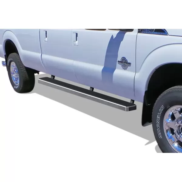 imageAPS Running Boards Nerf Bars Side Steps Step Bars Compatible with Ford F250 F350 Super Duty 19992016 Crew Cab Black Powder Coated 5 inchesStainless Steel Polished