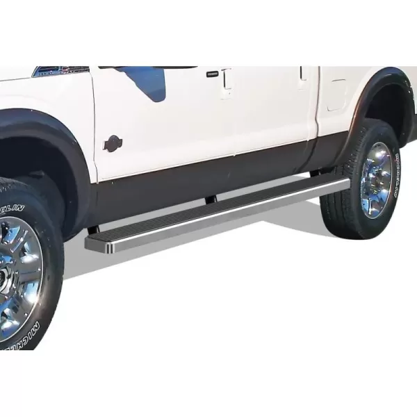 imageAPS Silver Running Board Style Running Boards Nerf Bars Side Steps Compatible with Ford F250 F350 Super Duty 19992016 Crew CabAluminum Silver