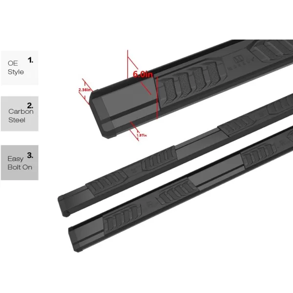 imageAPS Black OE Style Nerf Bars Running Boards Compatible with Ford F250 F350 Super Duty 19992016 Crew Cab