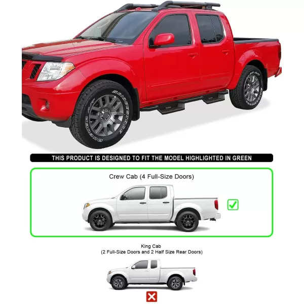 imageAPS Black 6 Inches Tubular Drop Down Style Nerf Bars Running Boards Compatible with Nissan Frontier 20052024 Crew CabBlack