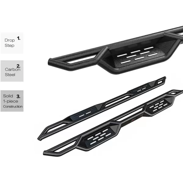 imageAPS Black 6 Inches Tubular Drop Down Style Nerf Bars Running Boards Compatible with Nissan Frontier 20052024 Crew CabBlack