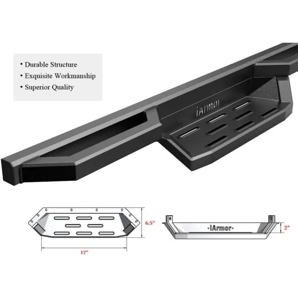 imageAPS Black 6 Inches Tubular Drop Down Style Nerf Bars Running Boards Compatible with Nissan Frontier 20052024 Crew CabBlack