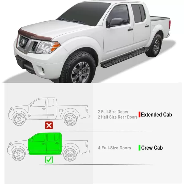 imageAPS Black OE Style Nerf Bars Running Boards Compatible with Nissan Frontier 20052024 Crew Cab