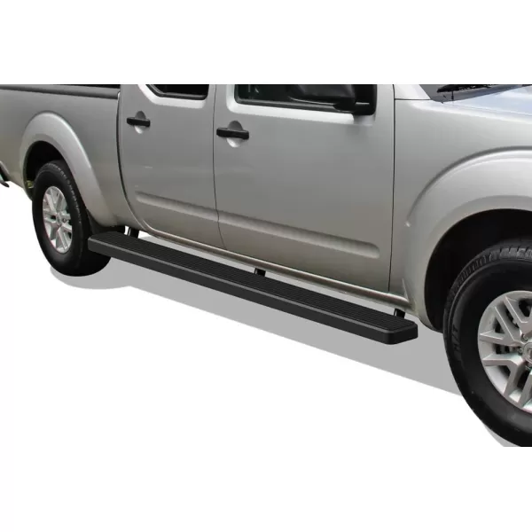 imageAPS Black Powder Coated 6 inches Wheel to Wheel Running Boards Side Bars Side Steps Compatible with Nissan Frontier 20052025 Crew Cab 5ft BedAluminum Black