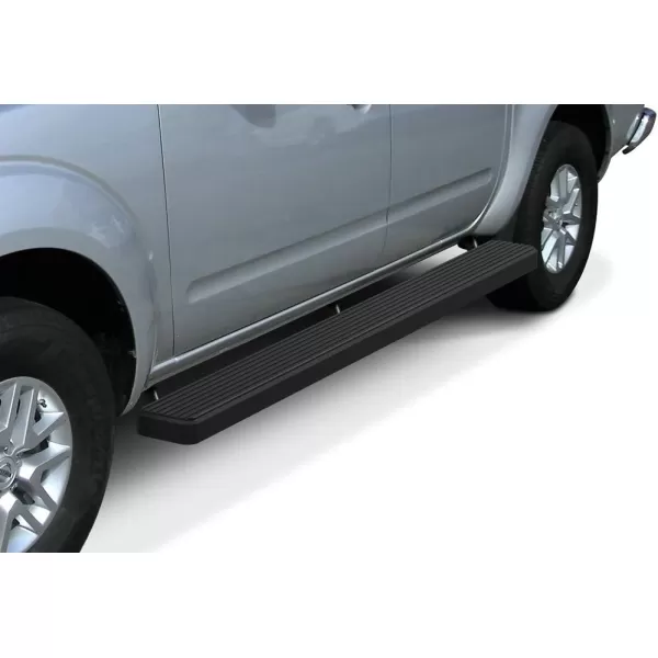 imageAPS Black Powder Coated 6 inches Wheel to Wheel Running Boards Side Bars Side Steps Compatible with Nissan Frontier 20052025 Crew Cab 5ft BedAluminum Black