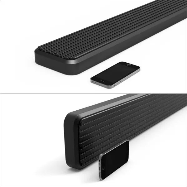 imageAPS IBNZ4904 Black 5quot Running Board Side Step iBoard Third Generation For Selected Nissan FrontierEquator Crew Cab Aluminum