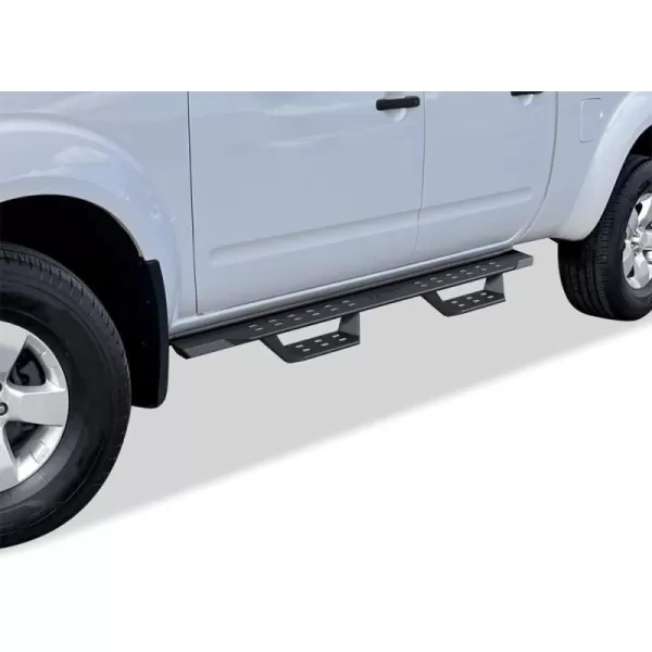 imageAPS Black Overland Slider Tubular Drop Steps Style Nerf Bars Running Boards Compatible with Nissan Frontier 20052024 Crew Cab