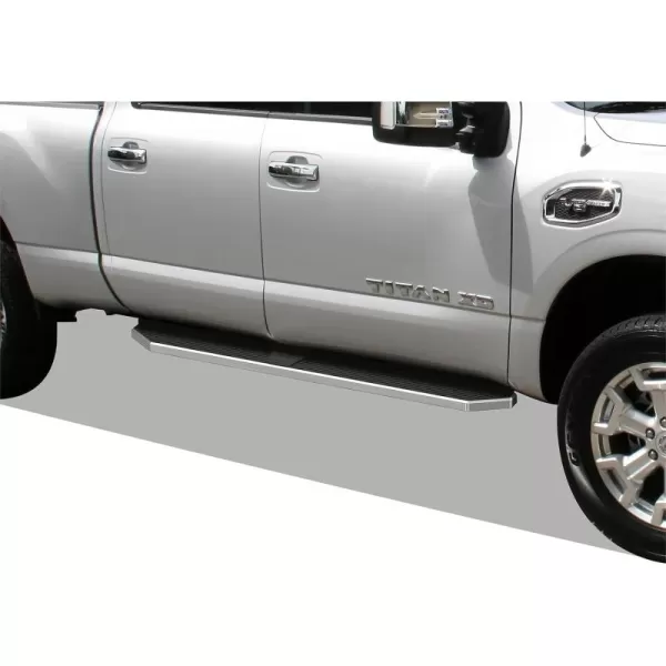 imageAPS Black Running Boards Style Compatible with Nissan Frontier 20052025 Crew Cab Nerf Bars Side Steps Side BarsPolished