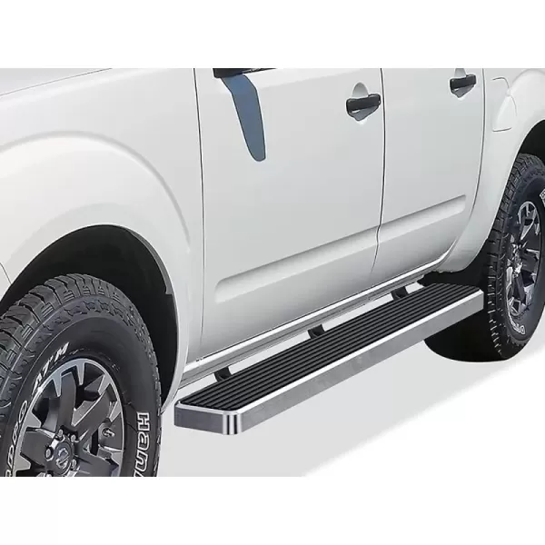 imageAPS iBoard Third Generation 6inch Black Aluminum Running Boards Side Step for Selected Nissan Frontier Equator Crew CabSilver