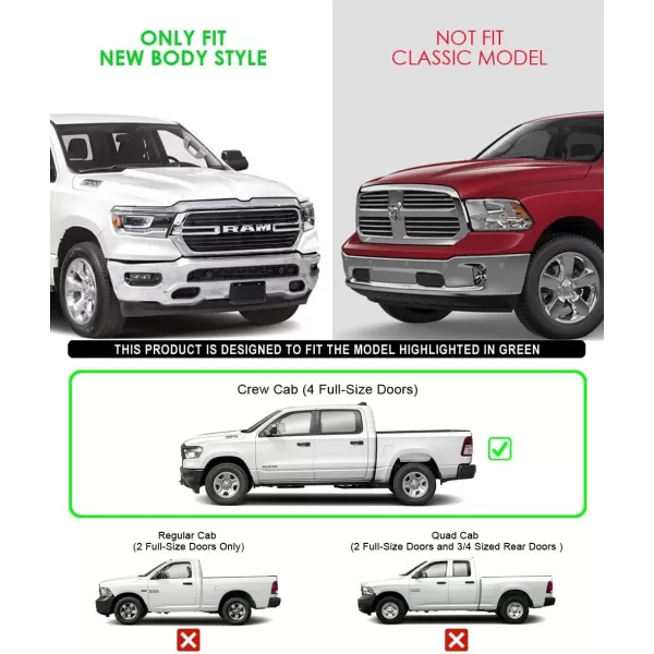 imageAPS Drop Steps Running Boards Compatible with Dodge Ram 1500 20192024 Crew Cab