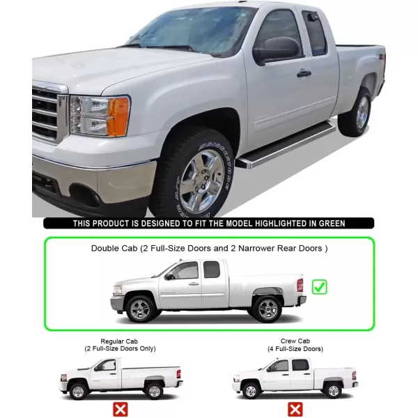 imageAPS Premium Running Boards 6in Compatible with Silverado Sierra Extended Cab 9907