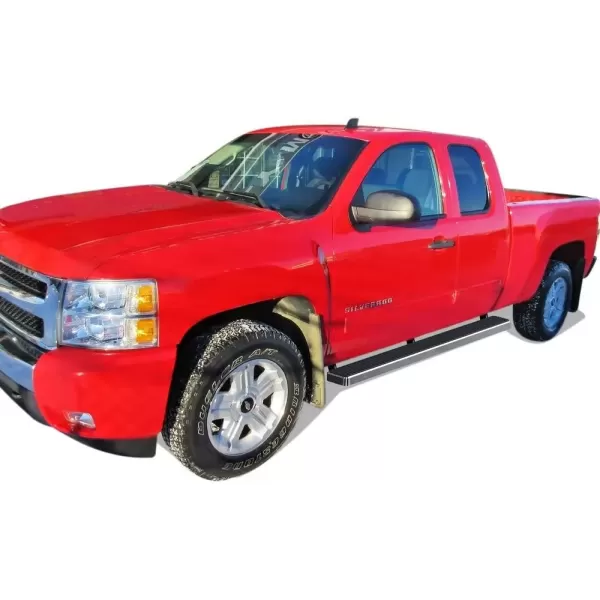 imageAPS Running Boards 6in Black Compatible with Chevy Silverado GMC Sierra 1500 2500 19992013 Double Cab ampamp 2500HD 3500 20012014 Exclude CK Classic Nerf Bars Side Steps Side BarsStainless Steel Polished