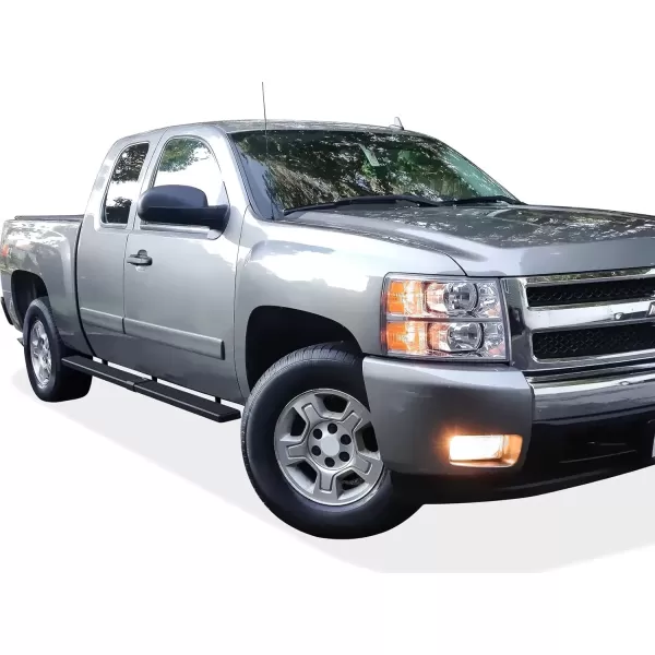 imageAPS Running Boards Bars Compatible with Chevy Silverado GMC Sierra 1500 2500 19992013 Double Cab ampamp 2500HD 3500 20012014 Exclude CK Classic 304 Stainless Steel Polished Silver 6 inchesStainless Steel Black