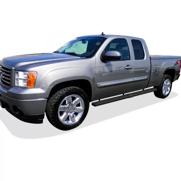 imageAPS Running Boards Bars Compatible with Chevy Silverado GMC Sierra 1500 2500 19992013 Double Cab ampamp 2500HD 3500 20012014 Exclude CK Classic 304 Stainless Steel Polished Silver 6 inchesStainless Steel Black