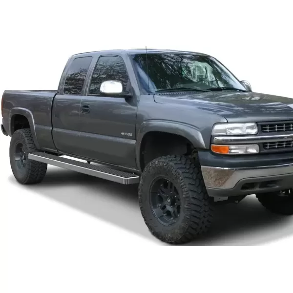 imageAPS Running Boards Bars Compatible with Chevy Silverado GMC Sierra 1500 2500 19992013 Double Cab ampamp 2500HD 3500 20012014 Exclude CK Classic 304 Stainless Steel Polished Silver 6 inchesAluminum Silver