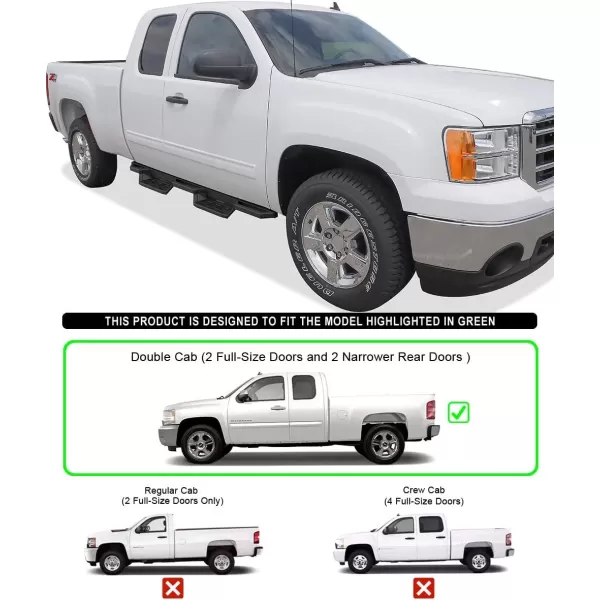 imageAPS Stainless Steel Pocket Steps Running Boards Compatible with Chevy Silverado GMC Sierra 1500 2500 19992006 Extended Cab ampamp 2500 HD 3500 ampamp 07 Classic 0106Black