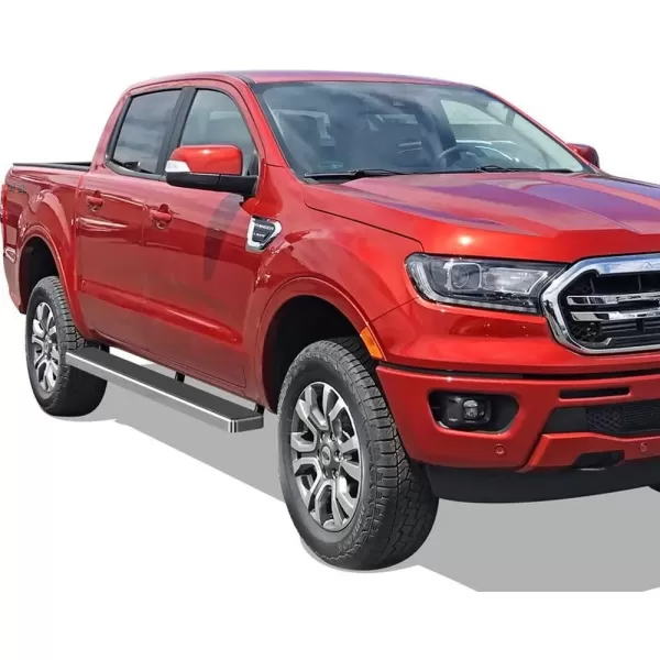 imageAPS Black Running Boards Style Compatible with Ford Ranger 20192023 SuperCrew Cab 4Door Nerf Bars Side Steps 6in WideSilver