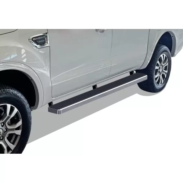 imageAPS Black Running Boards Style Compatible with Ford Ranger 20192023 SuperCrew Cab 4Door Nerf Bars Side Steps 6in WideStainless Steel Polished