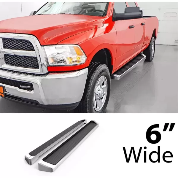 imageAPS Black Running Boards Style Compatible with Ram 1500 20092018 Crew Cab ampamp Ram 2500 3500 20102024 Nerf Bars Side Steps Side BarsAluminum Silver