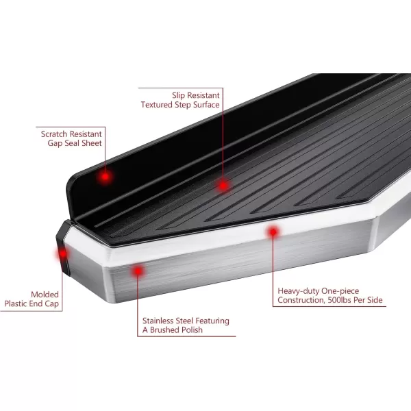 imageAPS Black Running Boards Style Compatible with Ram 1500 20092018 Crew Cab ampamp Ram 2500 3500 20102024 Nerf Bars Side Steps Side BarsPolished