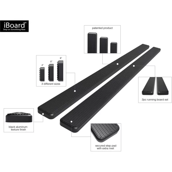imageAPS IBDZ3791 Black 6quot Running Board Side Step iBoard Third Generation For Selected Dodge Ram 150025003500 Crew Cab Aluminum5 inches