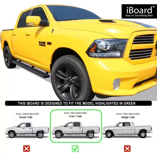 imageAPS IBDZ3791 Black 6quot Running Board Side Step iBoard Third Generation For Selected Dodge Ram 150025003500 Crew Cab Aluminum5 inches