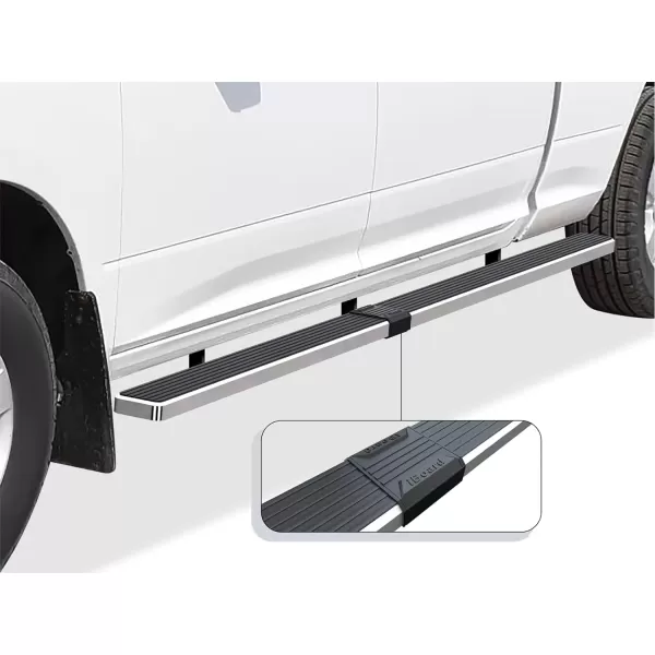 imageAPS Running Boards 5in Black Compatible with Ram 1500 20092018 Crew Cab ampamp Ram 2500 3500 20102024 Nerf Bars Side Steps Side BarsSilver