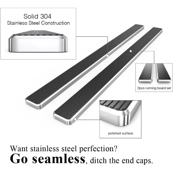 imageAPS Running Boards 5in Black Compatible with Ram 1500 20092018 Crew Cab ampamp Ram 2500 3500 20102024 Nerf Bars Side Steps Side BarsStainless Steel Polished