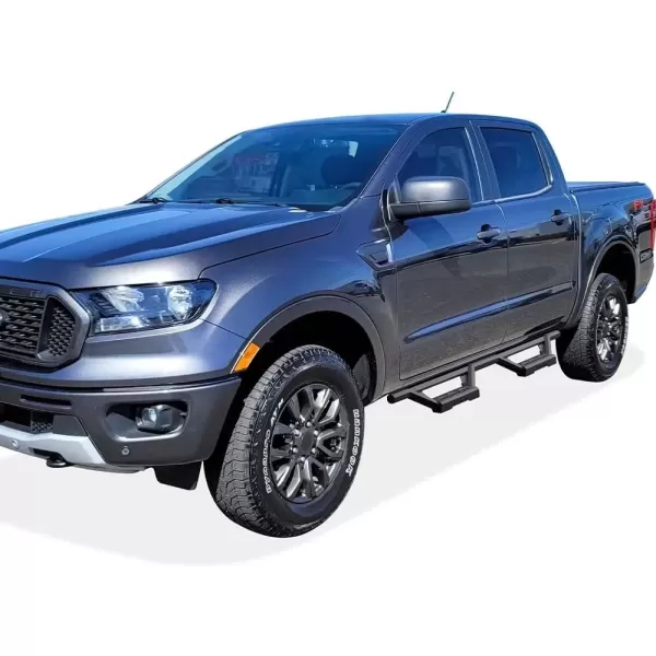 imageAPS Stainless Steel Pocket Steps Running Boards Side Bars Compatible with Ford Ranger 20192023 SuperCrew Cab 4DoorBlack