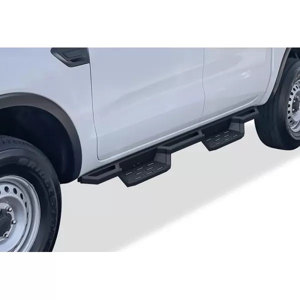 imageAPS Stainless Steel Pocket Steps Running Boards Side Bars Compatible with Ford Ranger 20192023 SuperCrew Cab 4DoorBlack