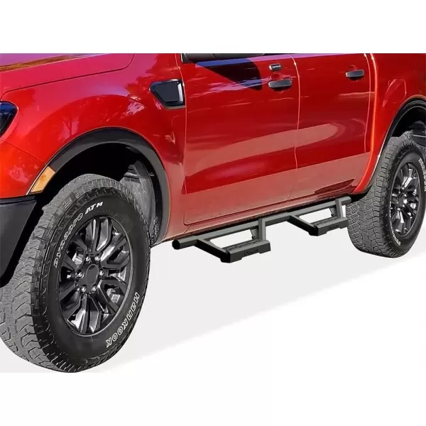 imageAPS Stainless Steel Pocket Steps Running Boards Side Bars Compatible with Ford Ranger 20192023 SuperCrew Cab 4DoorBlack