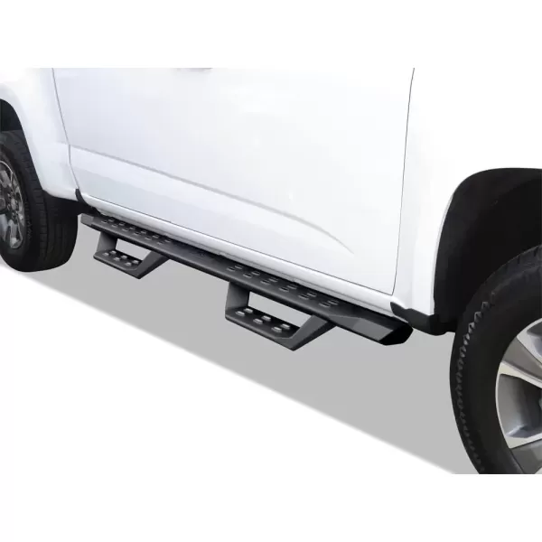 imageAPS Black Overland Slider Tubular Drop Steps Style Nerf Bars Running Boards Compatible with Chevy Colorado GMC Canyon 20152024 Crew Cab