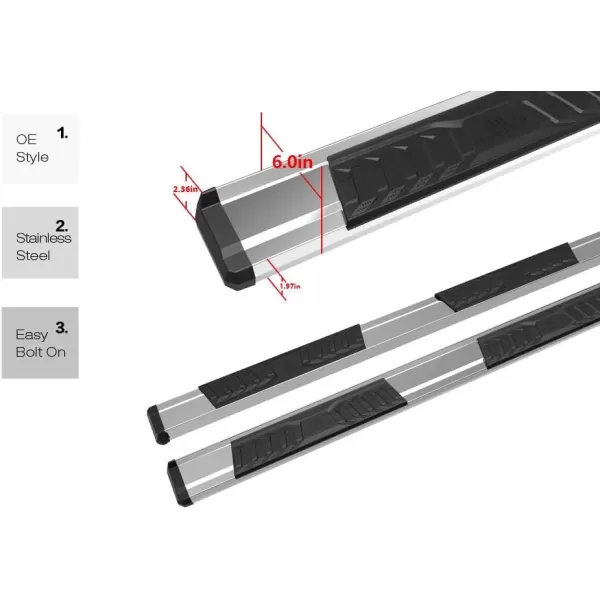imageAPS Chrome OE Style Nerf Bars Running Boards Compatible with Chevy Colorado GMC Canyon 20152024 Crew Cab