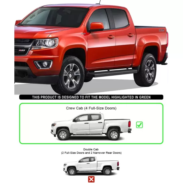 imageAPS IBCY4802 iBoard Third Generation 5inch Silver Aluminum Running Boards Side Step for Selected Chevy Colorado GMC Canyon Crew CabBlack