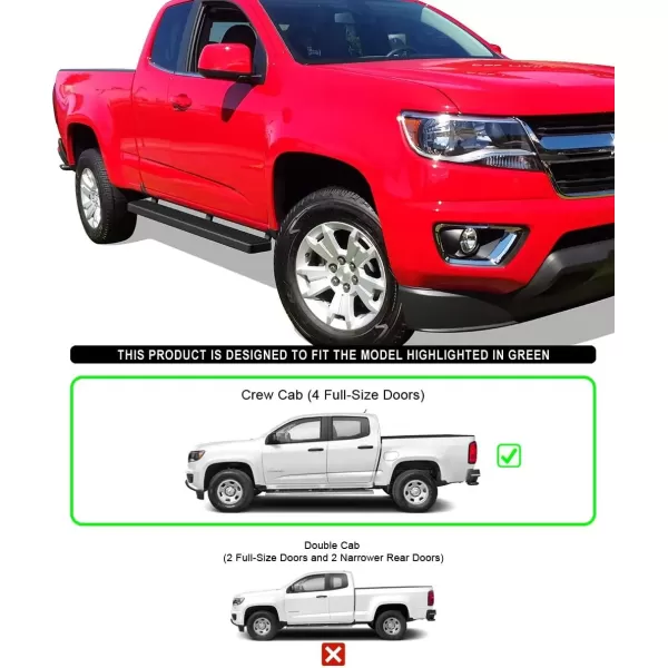 imageAPS IBCY4802 iBoard Third Generation 5inch Silver Aluminum Running Boards Side Step for Selected Chevy Colorado GMC Canyon Crew CabBlack
