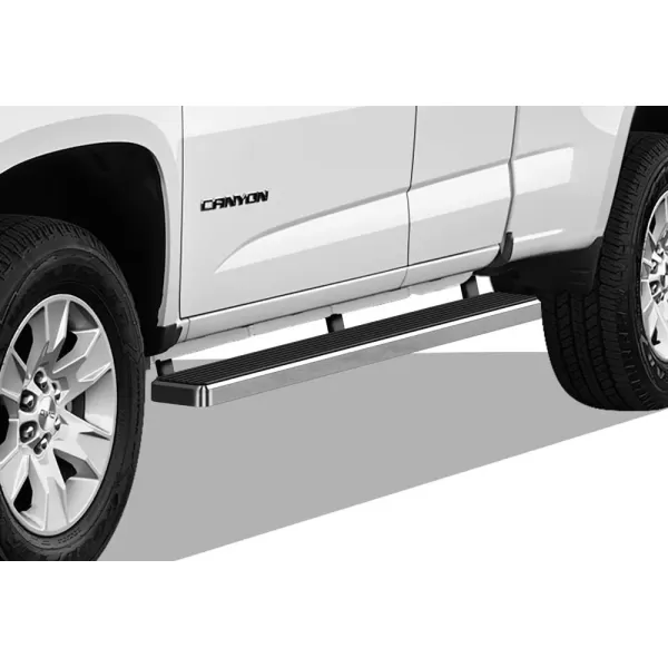 imageAPS IBCY4802 iBoard Third Generation 5inch Silver Aluminum Running Boards Side Step for Selected Chevy Colorado GMC Canyon Crew CabSilver