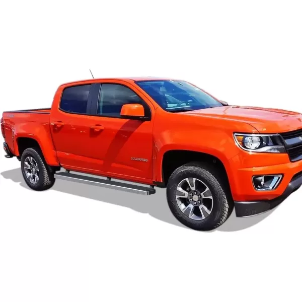 imageAPS IBCY4802 iBoard Third Generation 5inch Silver Aluminum Running Boards Side Step for Selected Chevy Colorado GMC Canyon Crew CabStainless Steel Polished