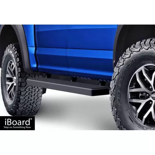imageAPS IBFZ4824 Black 5quot Running Board Side Step iBoard Third Generation For Selected Ford F150 SuperCrew Cab Aluminum