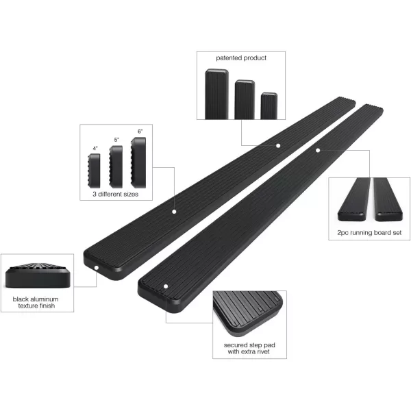 imageAPS IBFZ4824 Black 5quot Running Board Side Step iBoard Third Generation For Selected Ford F150 SuperCrew Cab Aluminum