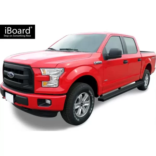 imageAPS IBFZ4824 Black 5quot Running Board Side Step iBoard Third Generation For Selected Ford F150 SuperCrew Cab Aluminum