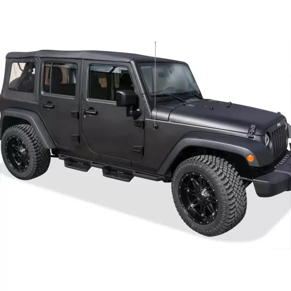 imageAPS Pocket Steps Running Boards Side Bars Compatible with Jeep Wrangler JK 20072018 4Door Factory sidesteps or Rock Rails Have to be RemovedBlack