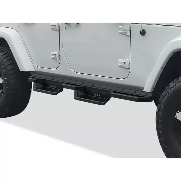 imageAPS Pocket Steps Running Boards Side Bars Compatible with Jeep Wrangler JK 20072018 4Door Factory sidesteps or Rock Rails Have to be RemovedBlack