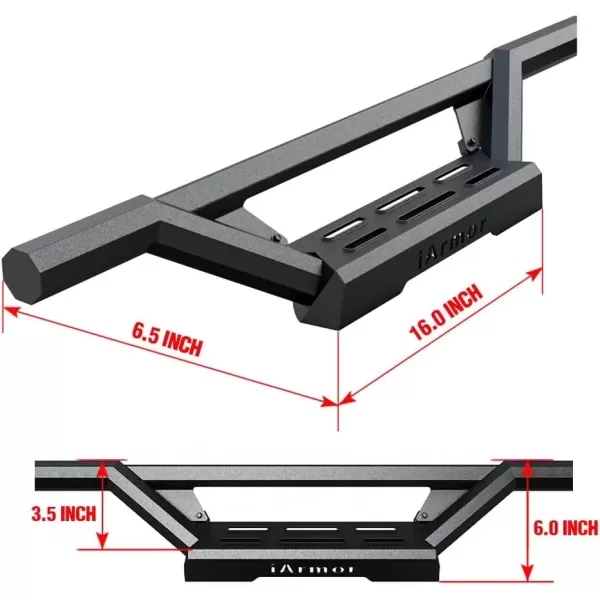 imageAPS Pocket Steps Running Boards Side Bars Compatible with Jeep Wrangler JK 20072018 4Door Factory sidesteps or Rock Rails Have to be RemovedBlack
