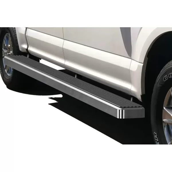 imageAPS Running Boards 5in Black Compatible with Ford F150 20152025 SuperCrew Cab ampamp F150 Lightning 20222025 ampamp F250 F350 Super Duty 20172025 Crew Cab Stainless Steel Nerf Bars Side StepsSilver