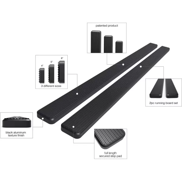 imageAPS Running Boards 5in Black Compatible with Ford F150 20152025 SuperCrew Cab ampamp F150 Lightning 20222025 ampamp F250 F350 Super Duty 20172025 Crew Cab Stainless Steel Nerf Bars Side StepsBlack