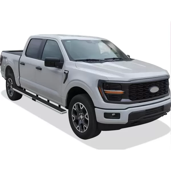 imageAPS Running Boards 5in Black Compatible with Ford F150 20152025 SuperCrew Cab ampamp F150 Lightning 20222025 ampamp F250 F350 Super Duty 20172025 Crew Cab Stainless Steel Nerf Bars Side StepsStainless Steel Polished