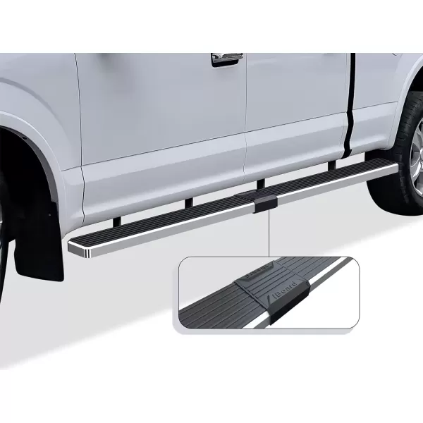 imageAPS Running Boards 5in Black Compatible with Ford F150 20152025 SuperCrew Cab ampamp F150 Lightning 20222025 ampamp F250 F350 Super Duty 20172025 Crew Cab Stainless Steel Nerf Bars Side StepsSilver