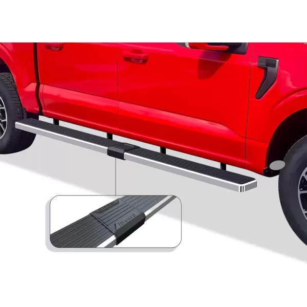 imageAPS Running Boards 5in Black Compatible with Ford F150 20152025 SuperCrew Cab ampamp F150 Lightning 20222025 ampamp F250 F350 Super Duty 20172025 Crew Cab Stainless Steel Nerf Bars Side StepsStainless Steel Polished