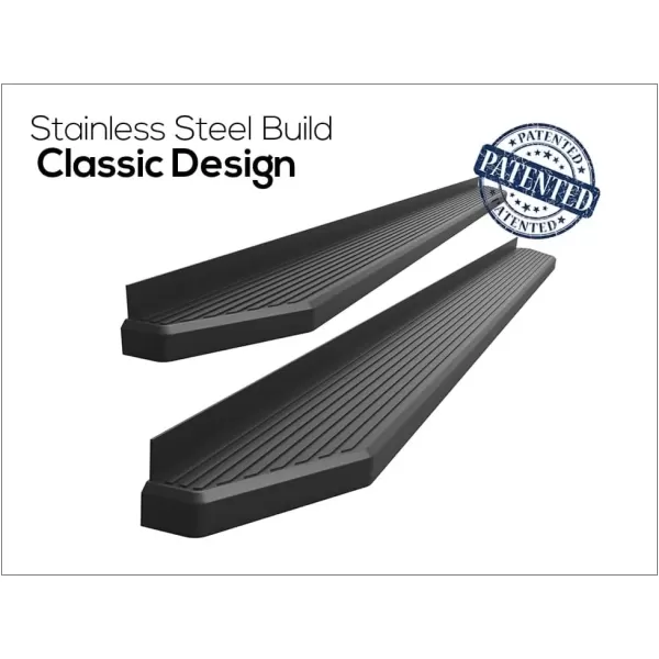 imageAPS Running Boards 6 inches Matte Black Compatible with Jeep Wrangler JK 20072018 4Door Factory sidesteps or Rock Rails Have to be Removed Side Steps Side BarsAluminum Black